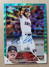 2023 Topps Chrome Aqua Wave Refractor Corbin Carroll Auto RC /199 Autograph