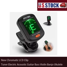 New Chromatic LCD Clip Tuner Electric Acoustic Guitar Bass Violin Banjo Ukulele