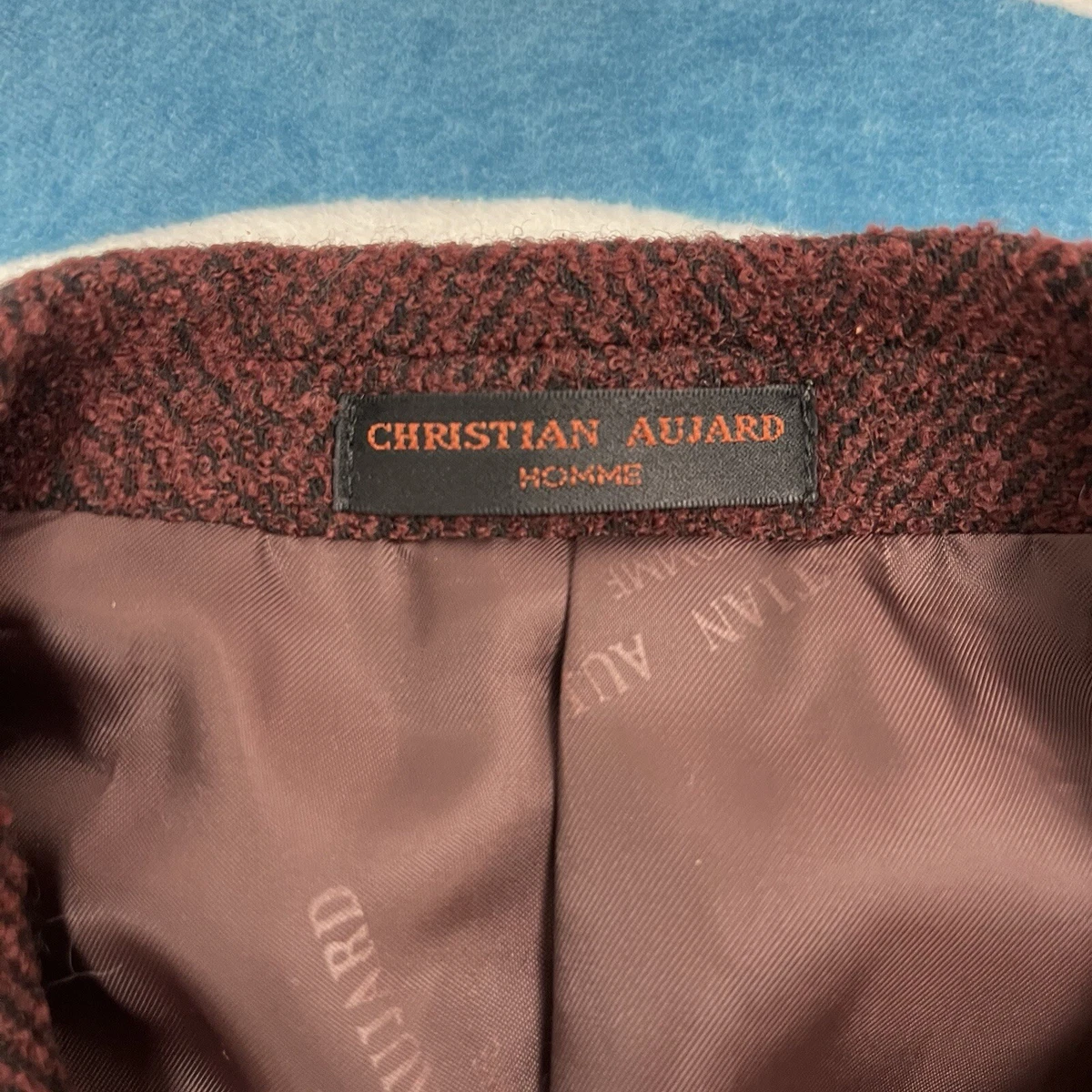 Christian Aujard 3 Button Wool Blend Blazer Sport Coat Men 38R / 97R Maroon