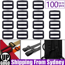 UP TO 100PCS 25 mm Tri-Glide Buckle Triglide Clip Belt Cord Strap Webbing Slide