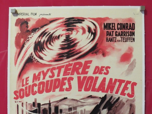 THE FLYING SAUCER ORIGINAL 1950 BELGIAN POSTER Mikel Conrad LINEN BACKED SCI-FI - Picture 2 of 4