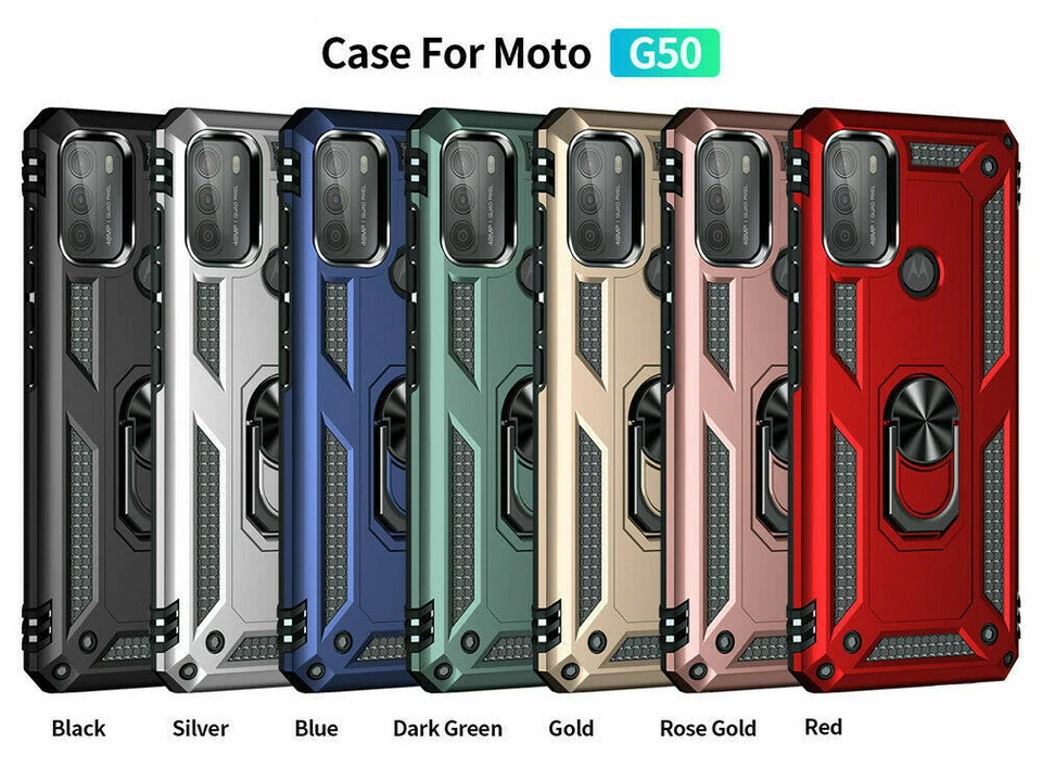 Stand Armor Hard Ring Phone Case For Motorola Moto G31 G41 G50 G30 G10 G71 G51 - Image 3 of 4