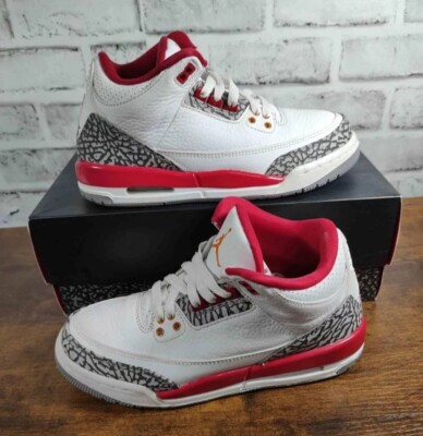 Air Jordan 3 Retro (GS) Size 5.5Y 'Cardinal Red' 398614-126 Very Clean 