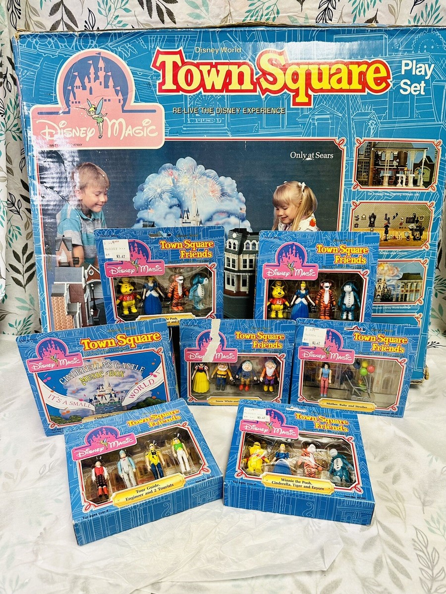 1988 Disney Magic Town Square Playset Incomplete with 1988 Disney Magic Town Square Playset Incomplete with