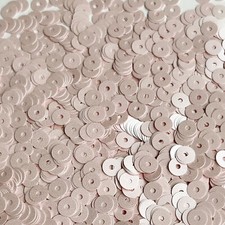 6mm Flat Sequins Pale Pink Opaque Satin Pearl Medium Hole Made in USA