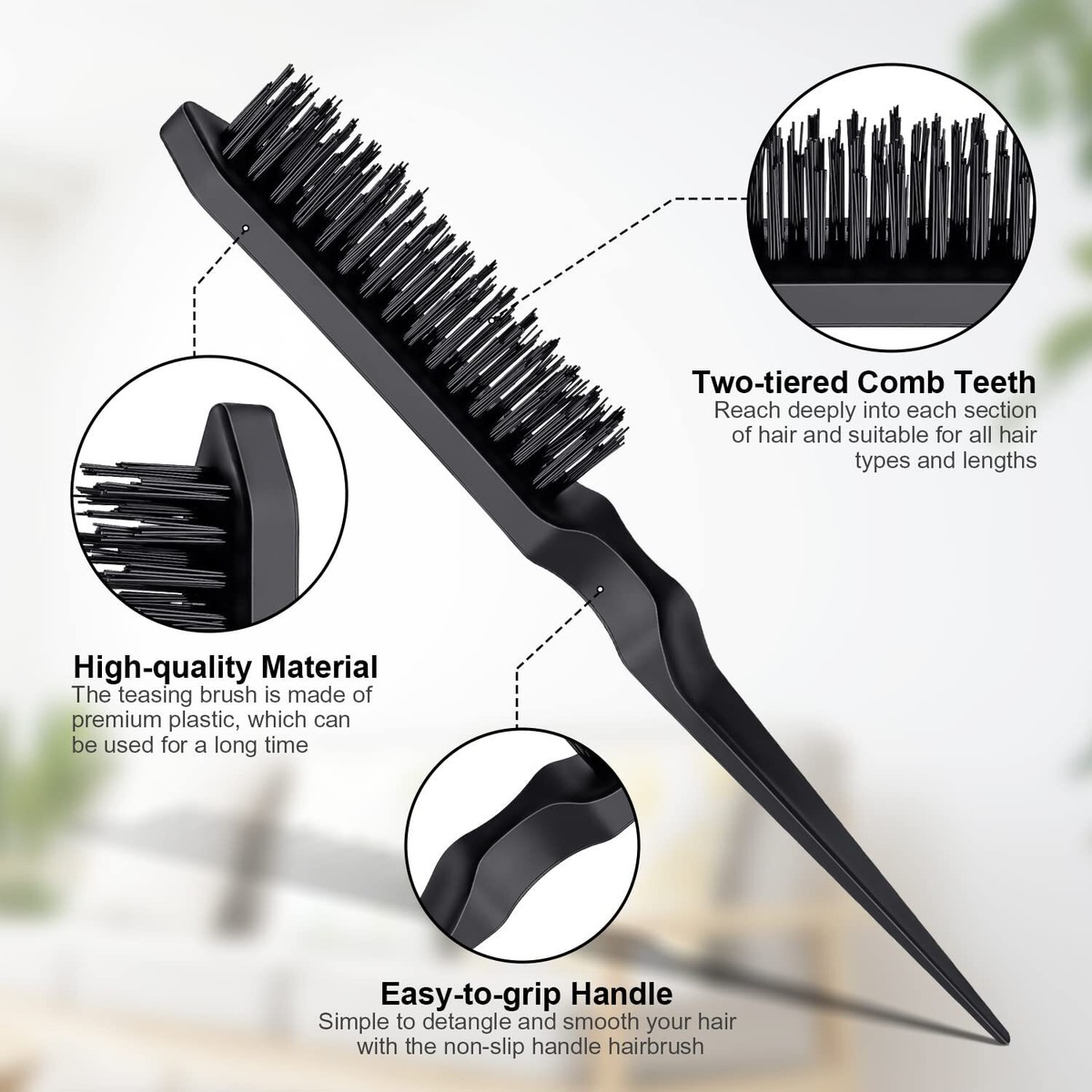 Sleek Bun Bürsten-Set – 4-teilig Mit Haarkamm, Randbürste & Clip – Für Glatte Frisuren & Babyhaare