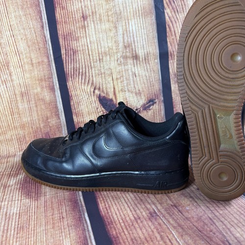 Nike Air Force 1 Sneaker Herren 13 Schwarz Leder Low Gum AF1 '82 Schuhe 315122-006