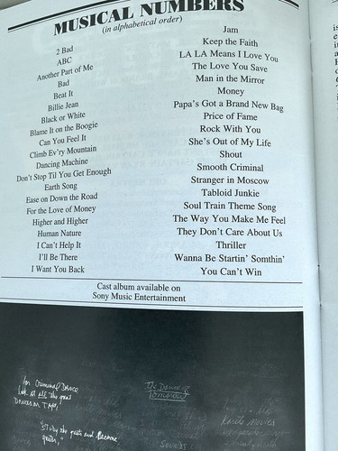 MJ Musical Broadway Playbill Neil Simon Theatre July 2024 Elijah Rhea Johnson - Imagen 6 de 9