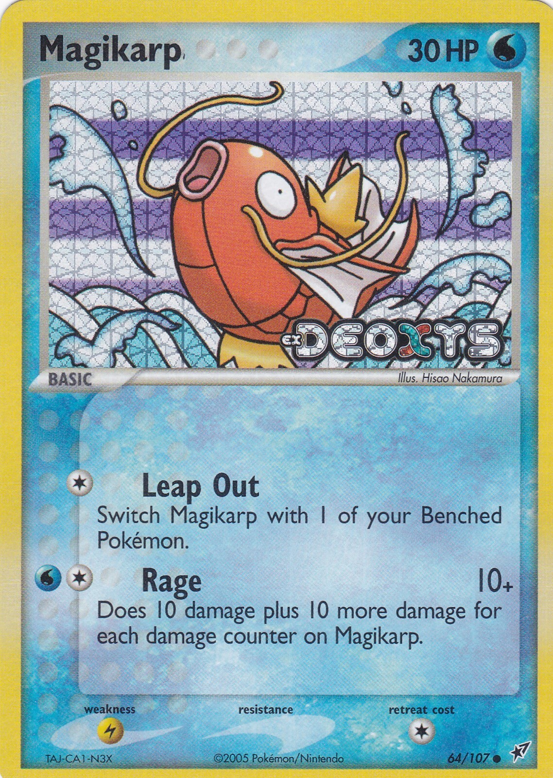 Magikarp Reverse Holo Stamped - 2005 Pokemon ex Deoxys 64/107 NM