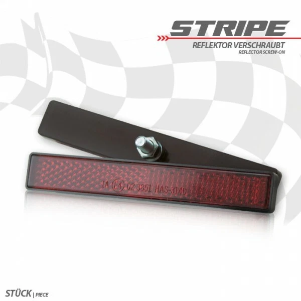 Rückstrahler Slim Bolzen M5 103x16mm Reflektor rot Motorrad Kennzeichenhalter - Bild 1 von 1