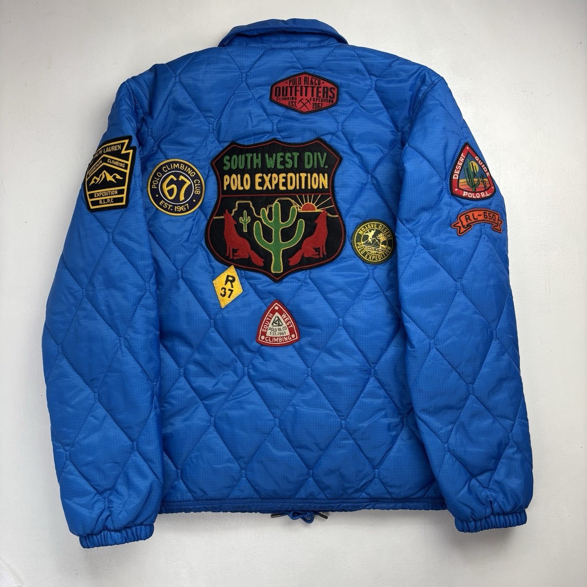 Polo Ralph Lauren Blue Quilted Coach Jacket Expedition Wildlife