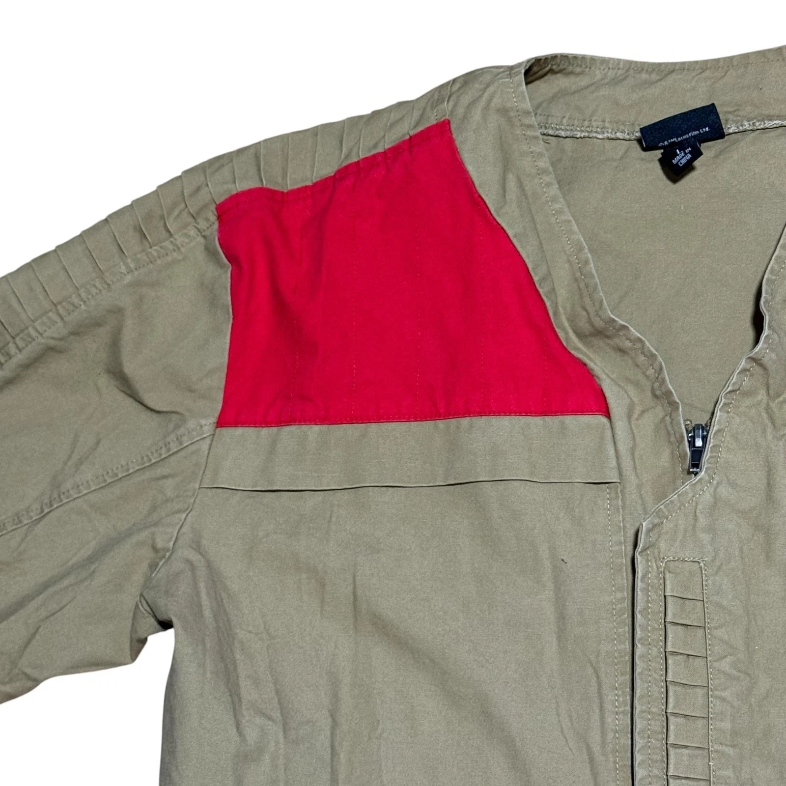 Star Wars Finn Track Jacket Mens Large Tan Red ThinkGeek Disney Cosplay Costume - product detail image 2