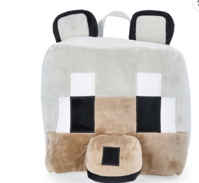 Mojang Minecraft Wolf Plush Mini Stuffed Backpack : Brand New 