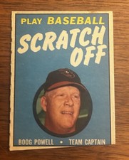 1970 Topps Baseball Scratch-Offs Boog Powell EX Unscratched