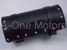 Borsa porta attrezzi in vera pelle con borchie nera adatta per moto Harley Davidson