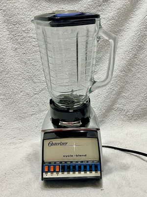 Vintage Osterizer Cycle Blend Chrome Glass Jar 10-Speed Blender WORKS! Model 847