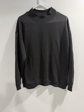  BXT Men  s Black Solid Crew Neck Pullover Sweatshirt Long Sleeve Regular Fit