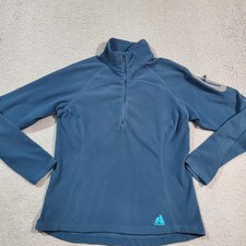 Eddie Bauer First Ascent Pullover Womens Medium Blue 1/2 Zip Fleece Sweater