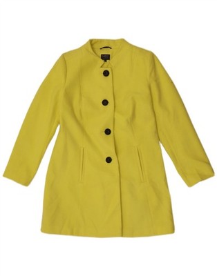 Marks & Spencer Womens 4 Button Longline Blazer Jacket UK 12 Medium Yellow AP10