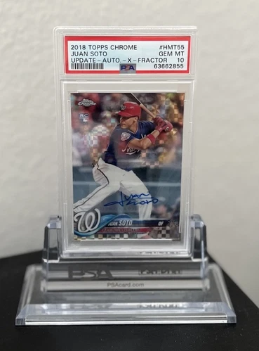 2018 Topps Chrome Juan Soto X-Fractor RC Auto Rookie /125 PSA 10