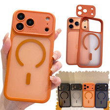 For iPhone 17 16 15 Pro Max Case Frosted Shockproof Camera Cove  Tempered Glass