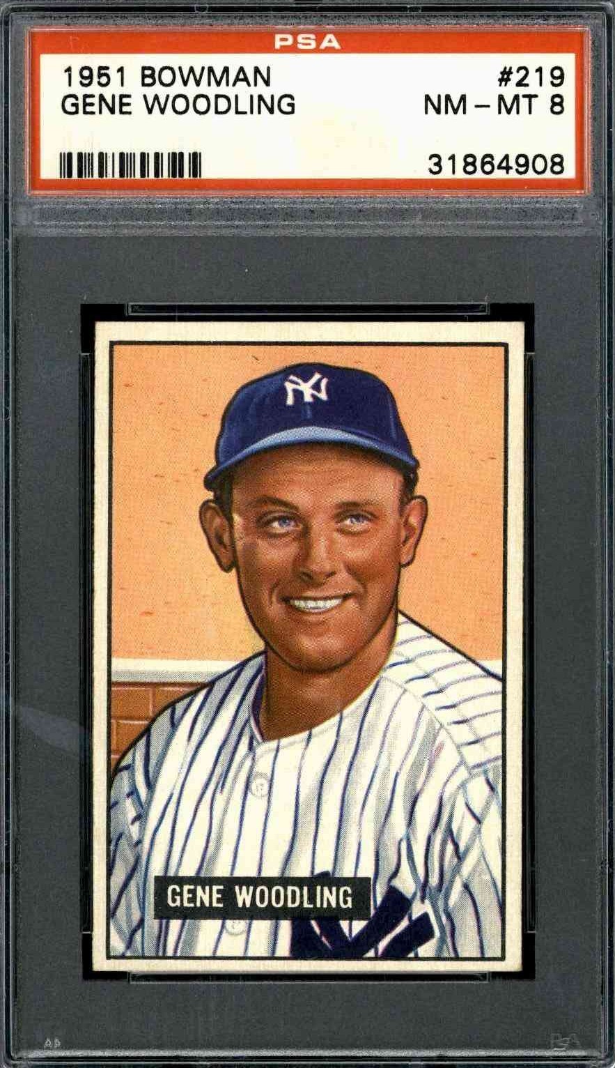 1951 Bowman #219 Gene Woodling - PSA 8