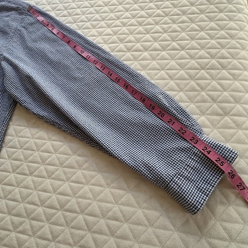 LL Bean Mens Shirt XXL Blue White Gingham Seersucker Long Sleeve Traditional Fit - Picture 14 of 15