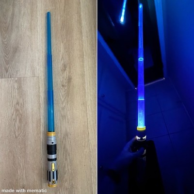Hasbro Star Wars 34  Telescopic Blue Light Saber Lights Sounds Works Luke