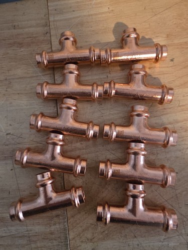 BMI PRESS 1/2" Press-Fit Copper Wrot Tee Lead Free 10 Pcs