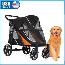 One-Hand Fold Large Dog Stroller ,All Terrain Pet Wagon Cart Dog  Cat Stroller