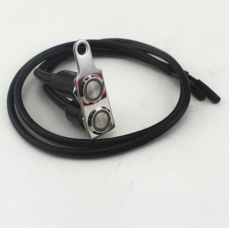 Interruptor Manillar Moto 2 Botones Impermeable Aluminio Azul LED CNC 12V Foto 4 de 4