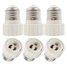 6 Pack E26/E27 to GU10 Adapter, E26/27 Edison Screw to GU10 Bayonet Base