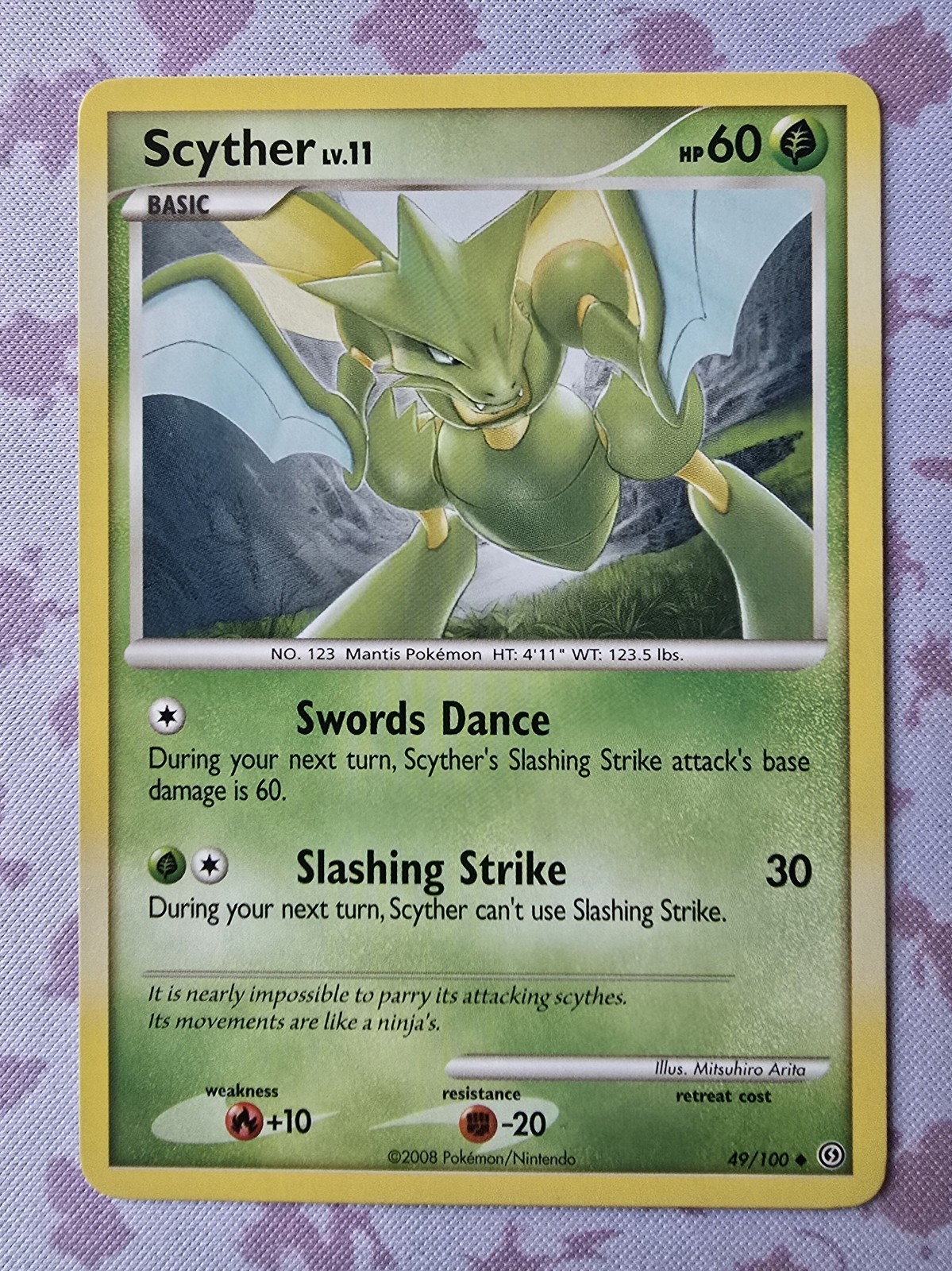 Scyther 49/100 Stormfront Regular Uncommon Pokémon Card NM