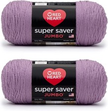 Red Heart Super Saver Jumbo Acrylic Yarn 2 Pack Orchid 744 Yards Perfect For ...