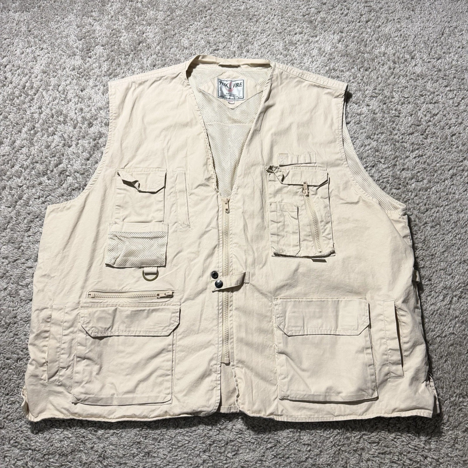 Fox Fire Ultimate Vest Mens 3XL Khaki Sportsman Zip Hunting Fishing Photographer