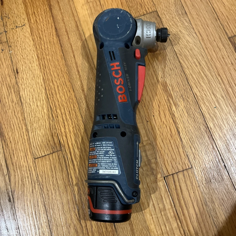 博世 PS10 10.8V 直角钻套件 带电池、充电器、手电筒,已测试 — 第 3/4 张图片