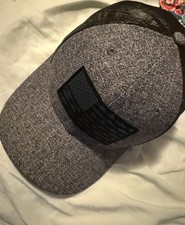 Heathered Gray and Black Baseball Cap with Mesh Back, Stylish Adjustable Hat
