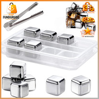 Whisky Steine Edelstahl 304 Wiederverwendbar EiswüRfel Clip Box KüHlsteine 8