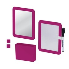Locker Organizer Kit with Mirror Whiteboard Cup Marker Pink 6 PCS