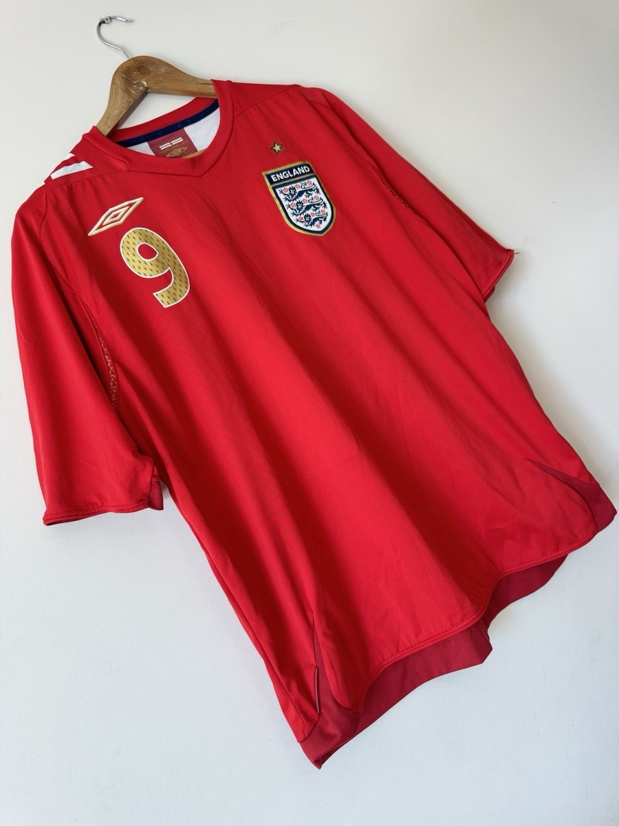 Rooney #9 England 2006-2007 Vintage Away Soccer Jersey Football