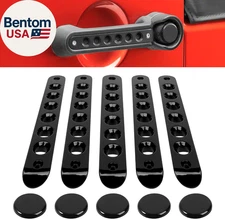 Grab Handle Inserts Cover+Push Button Knobs Cover Trim for Jeep Wrangler JK JKU