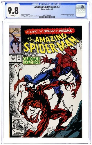 Amazing Spider-Man #361A 1st Printing CGC 9.8 1992 4677543004 1st Carnage