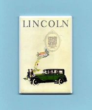 LINCOLN CAR *2X3 FRIDGE MAGNET* VINTAGE ADVERTISEMENT AUTOMOBILE BUILDS LUXURY