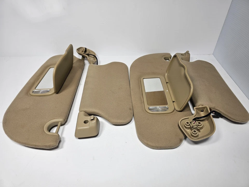 2007 - 2014 Ford Expedition Driver & Passenger Sun Visors w/ Home Link Beige - Image 4 of 4