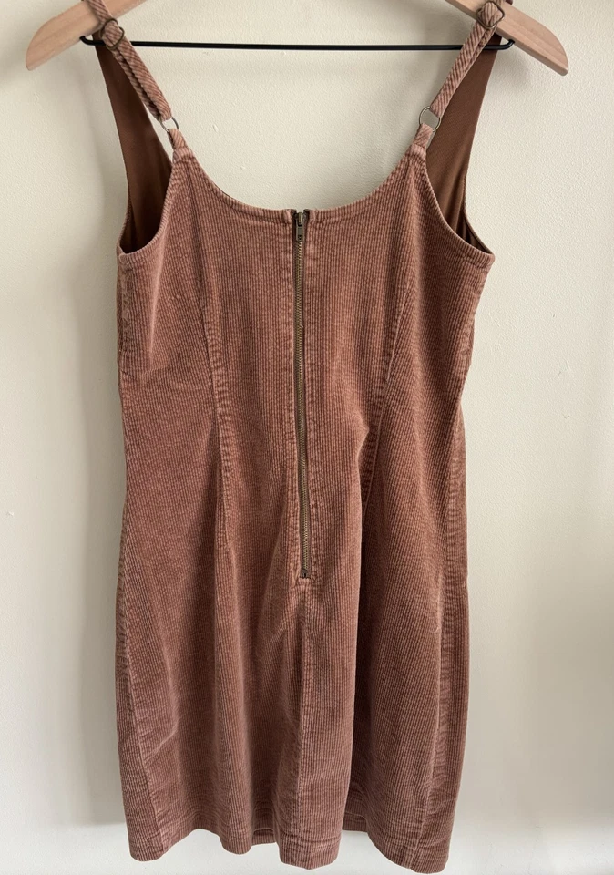 Vestido tipo jersey de pana Wild Fable pequeño Babydoll Y2K retro otoño marrón chocolate Foto 2 de 4