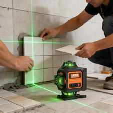 Laser Level Bright Green Cross Line Self Leveling Measure Tool with 2 Batteries