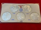 5x Silver American Eagles 1986 - 1990 (Lot of 5).999 Fine