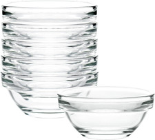 1.5 oz Clear Glass Bowl, Mini Prep Dish for Salt and Spices, Dishwasher and Micr