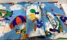 Vintage Disney Twin Flat  Fitted Bed Sheet Mickey Mouse Donald Goofy, USA