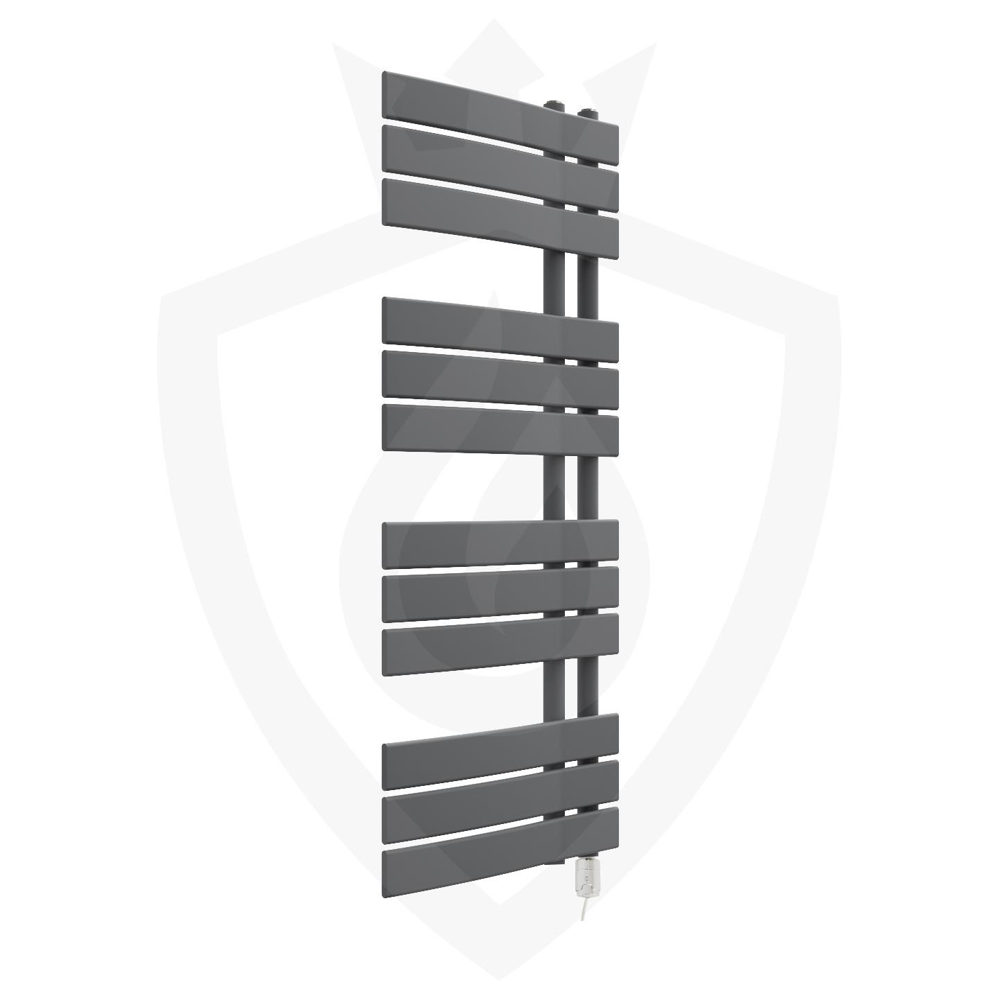 Designer Anthracite Electric Towel Rail Thermostatic Element 600W 500mm x 1200mm